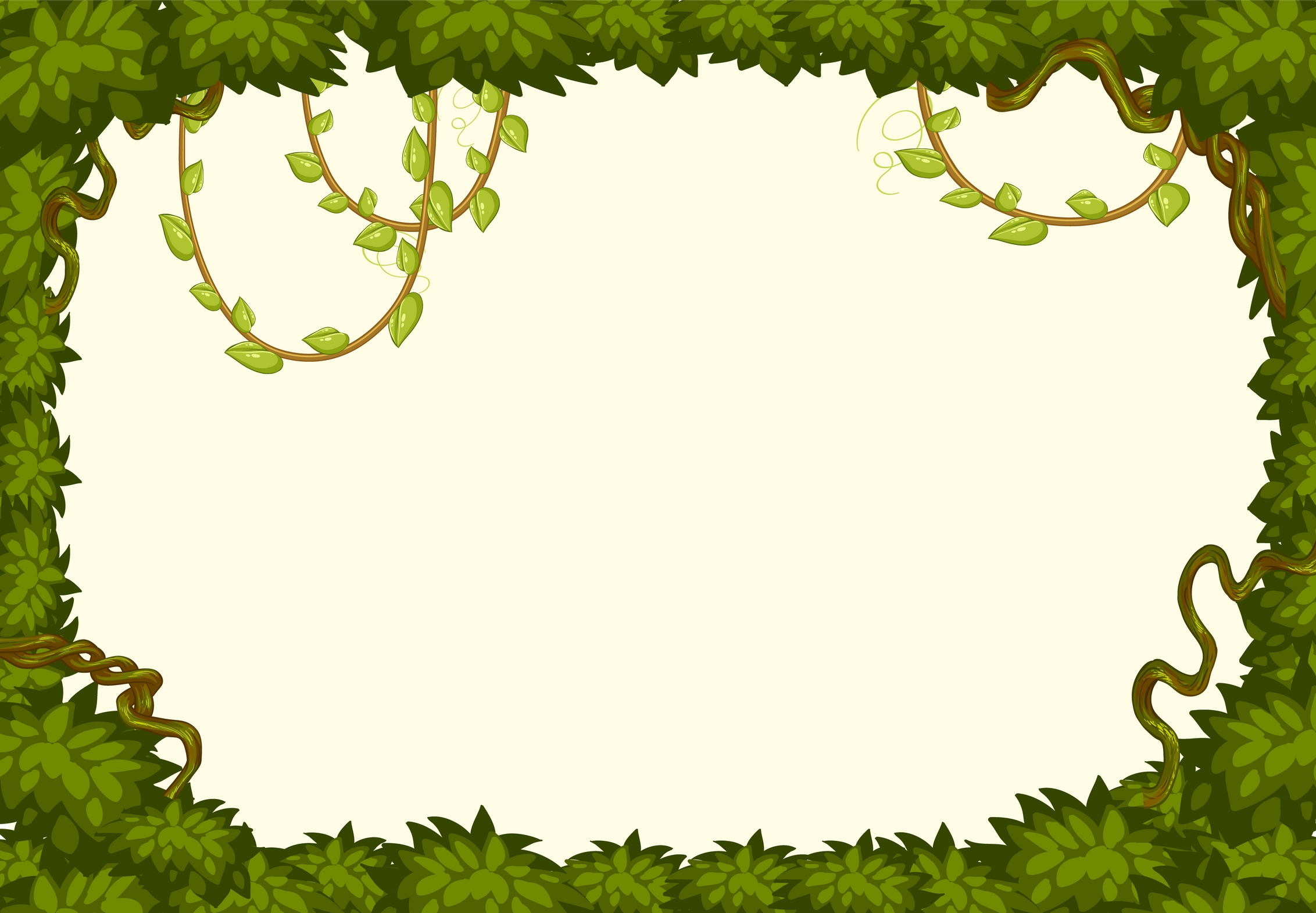 Empty background with jungle tree elements